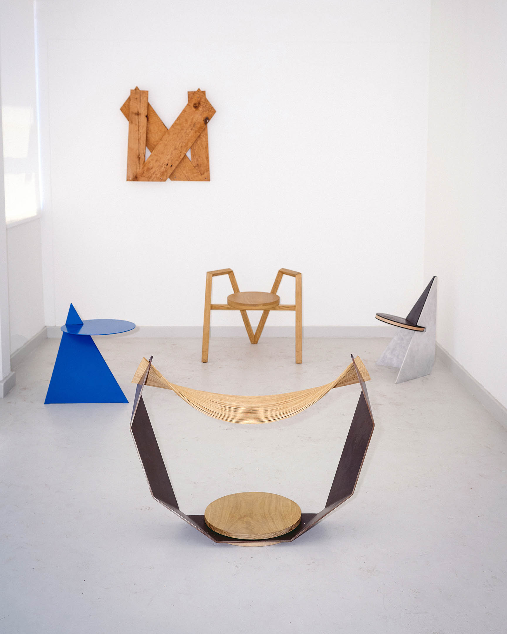 The Boog Chair in Waxed Steel and Oak