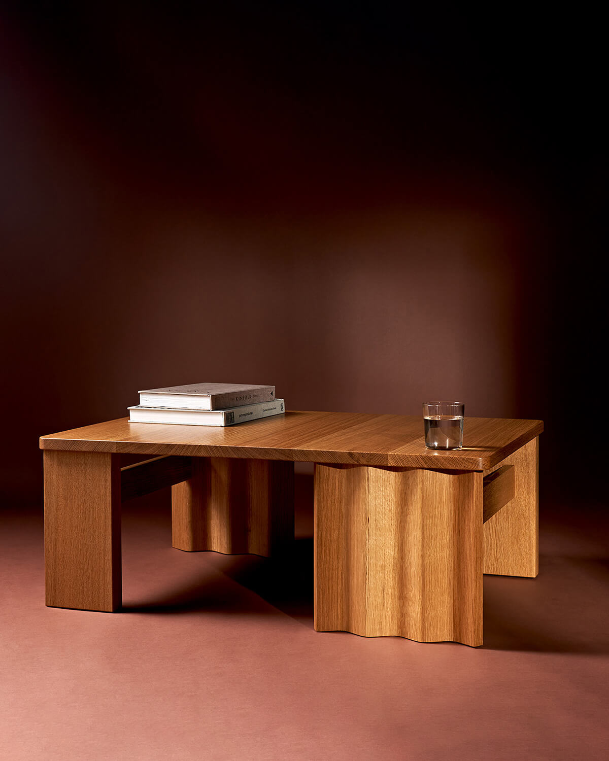 The Corrugated Coffee Table in White Oak