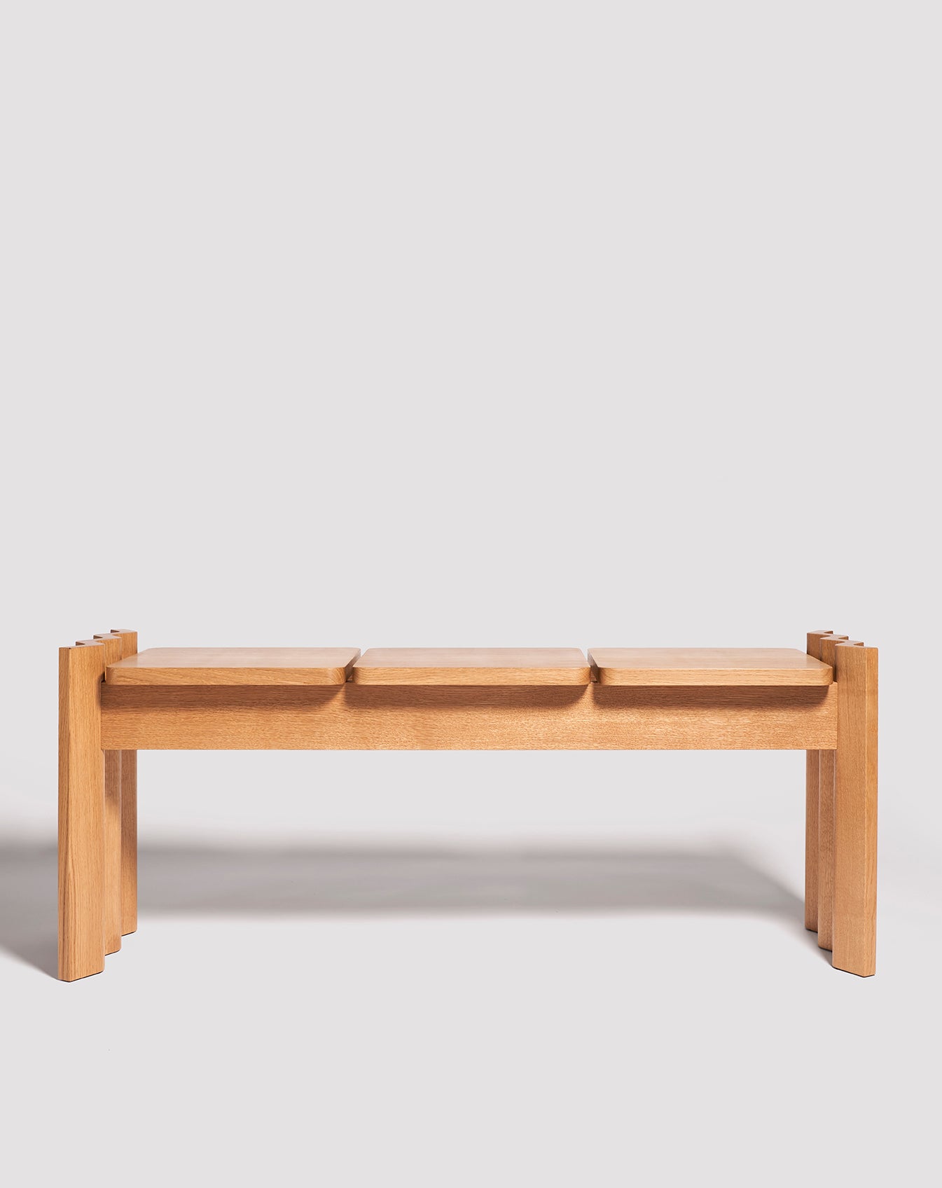 The Corrugated Bench in White Oak