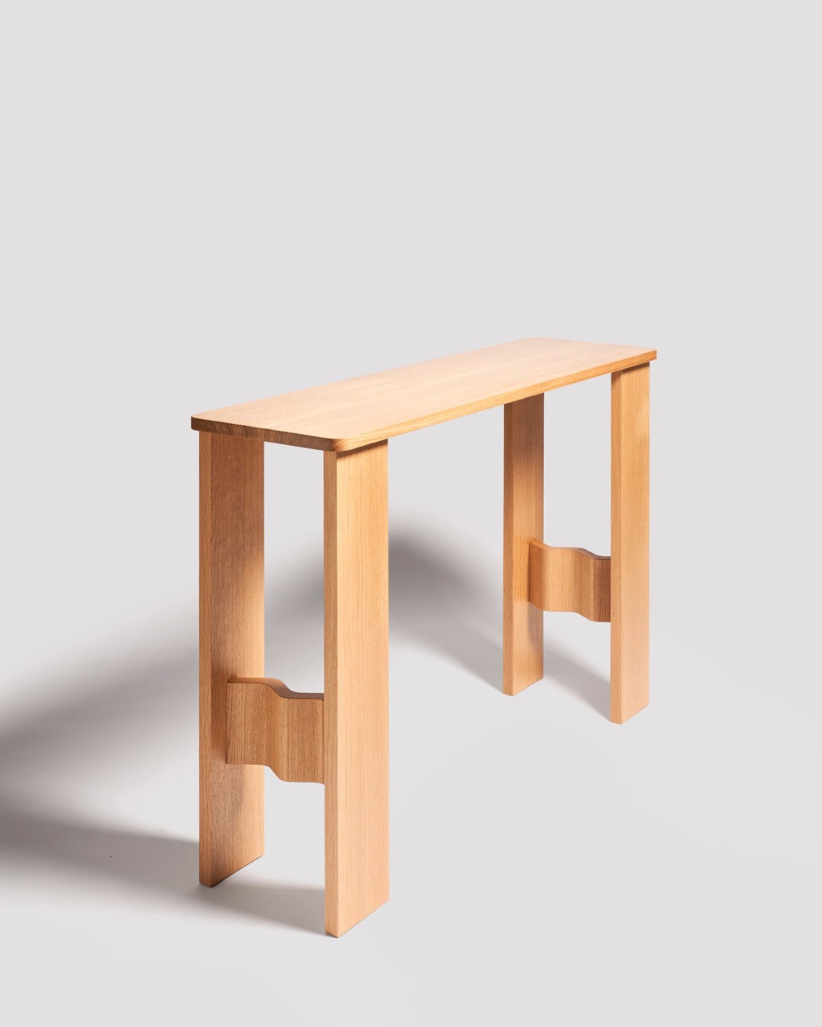 The Corrugated Console Table in White Oak