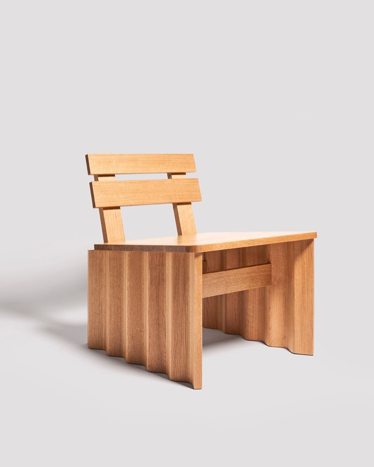 The Corrugated Lounge Chair in White Oak