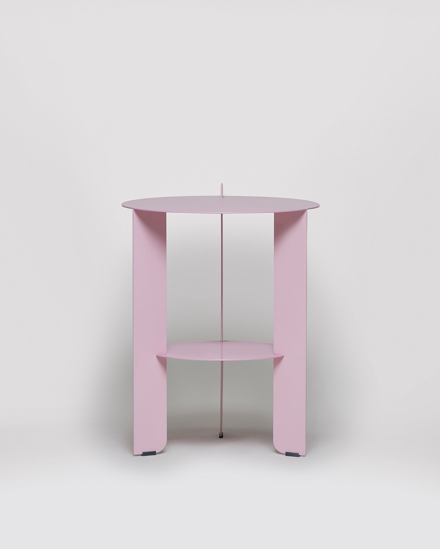 powder coated steel table pink