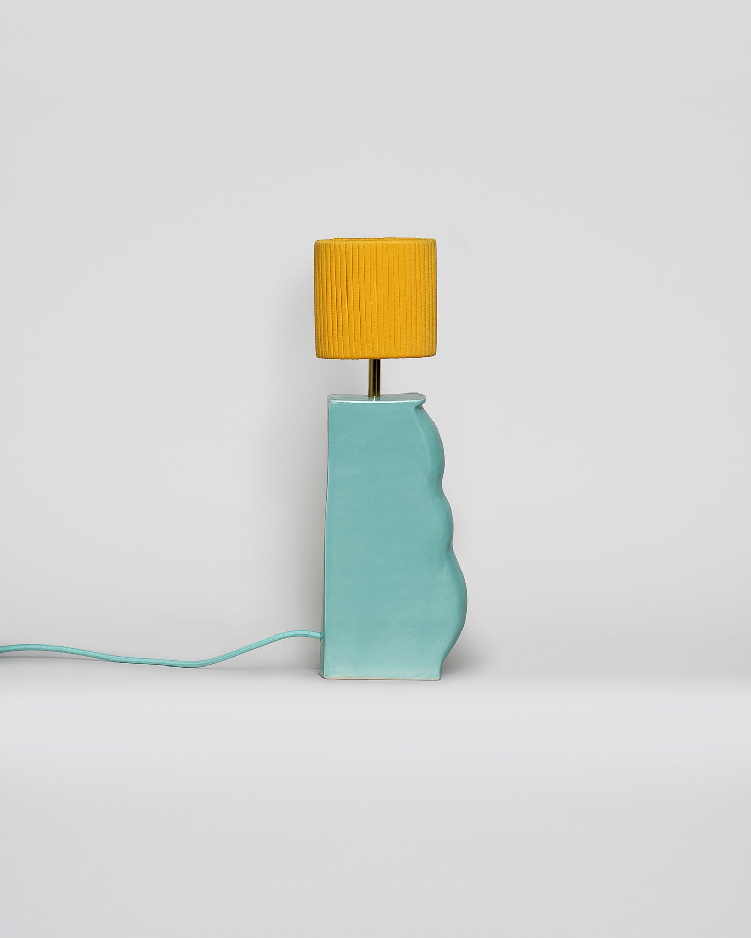 ceramic table lamp teal and yellow