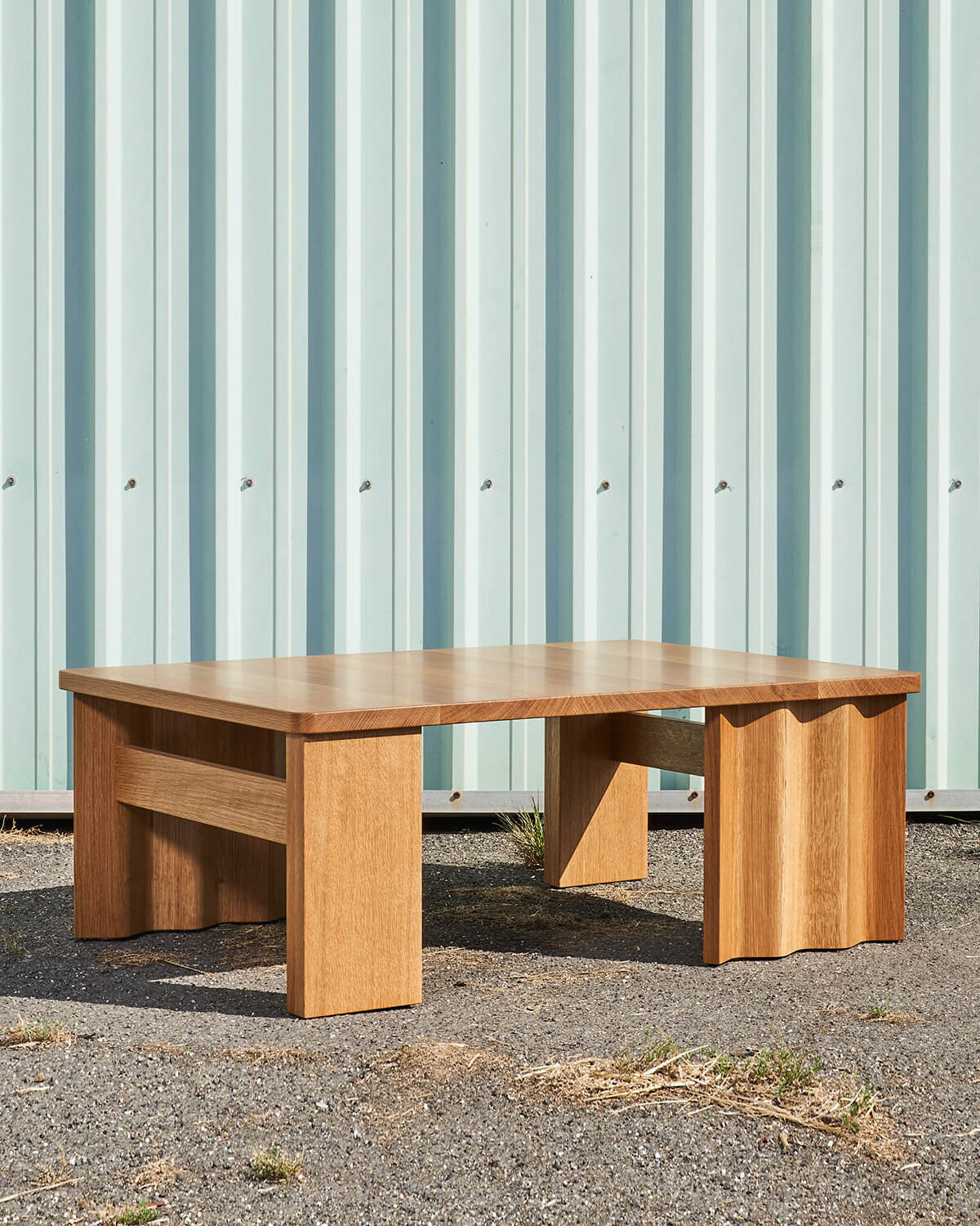 The Corrugated Coffee Table in White Oak