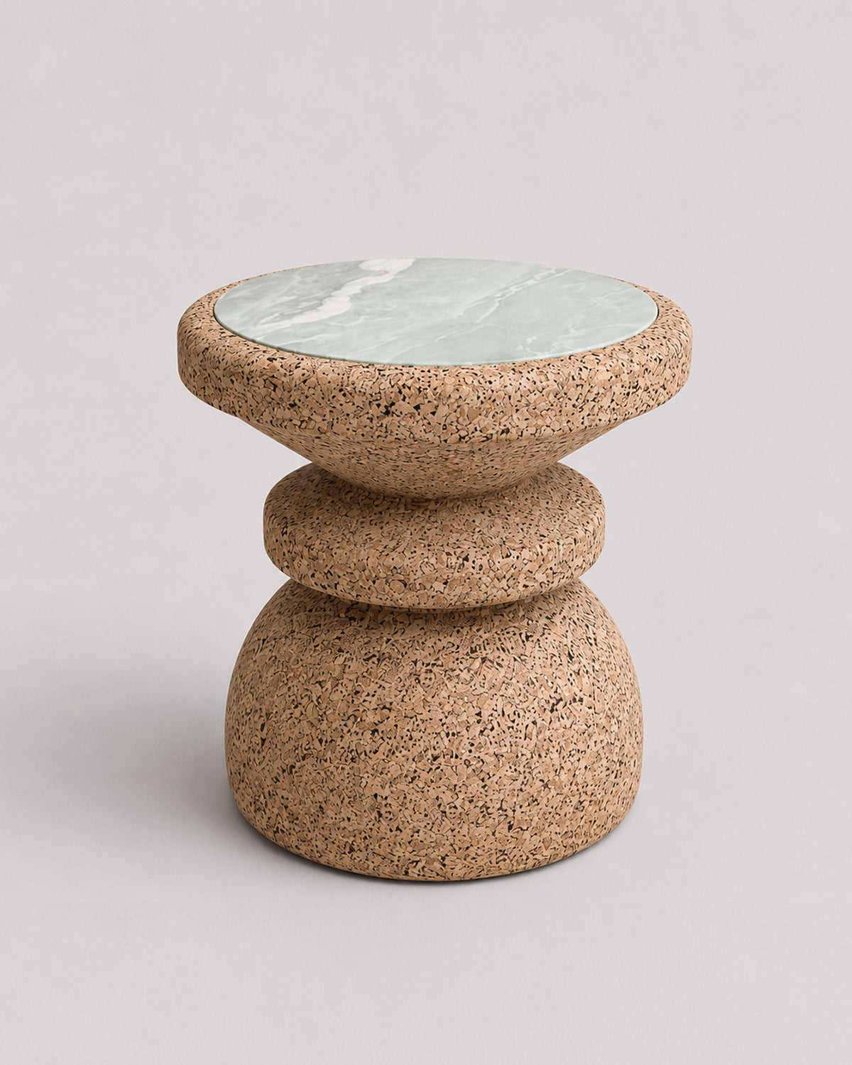 African Cork Stool with Marble Inlay - Stool - Wiid Design - Kombi