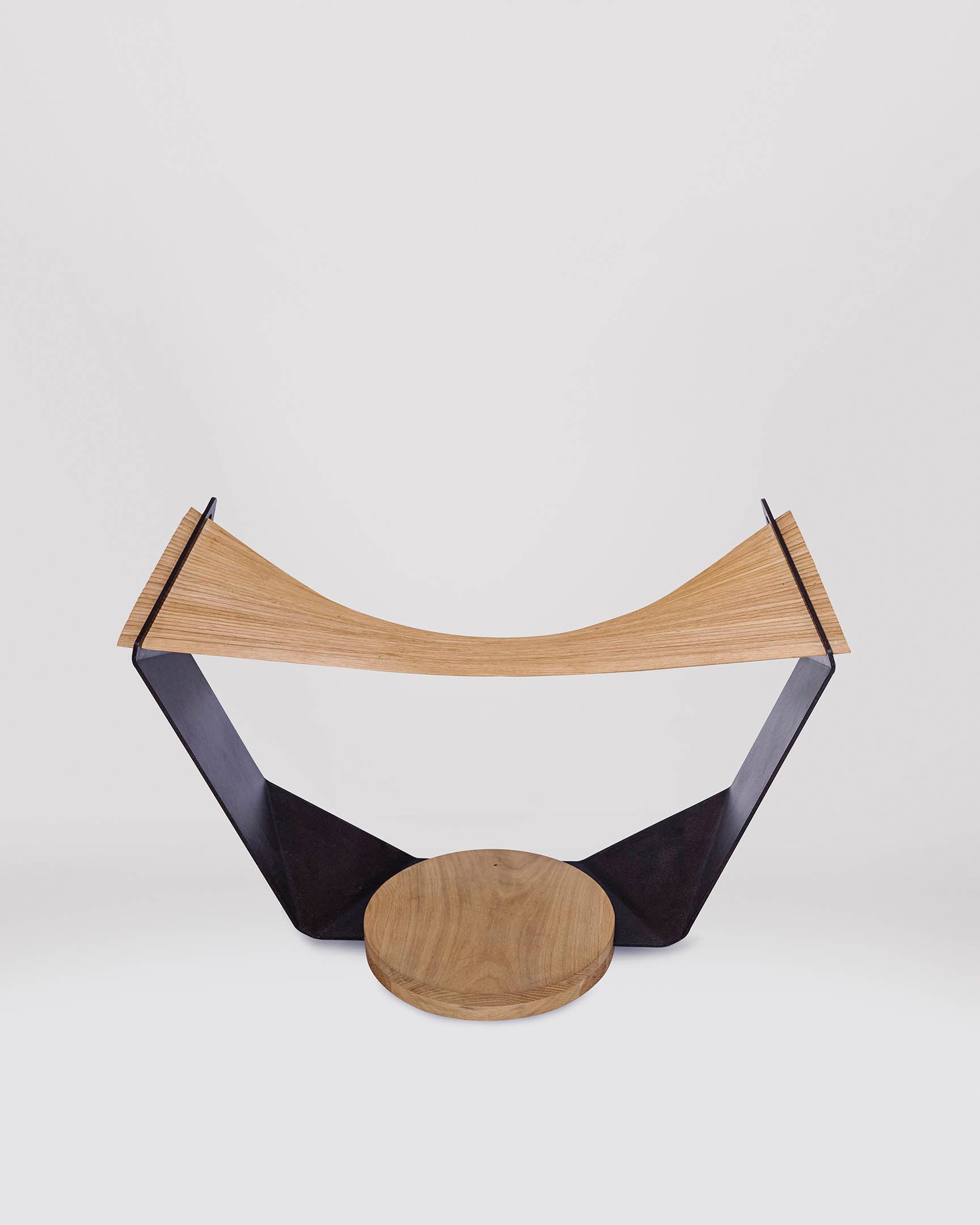 The Boog Chair in Waxed Steel and Oak