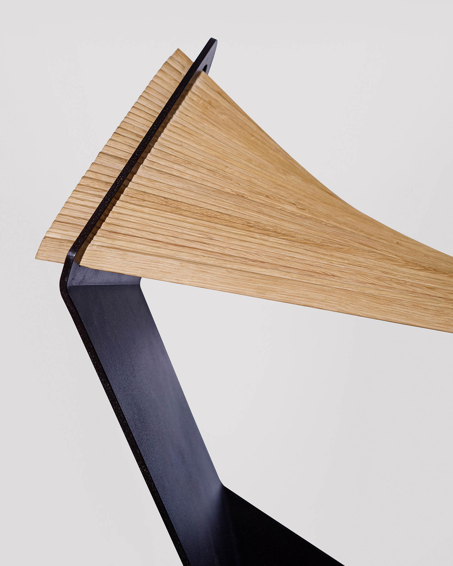 The Boog Chair in Waxed Steel and Oak