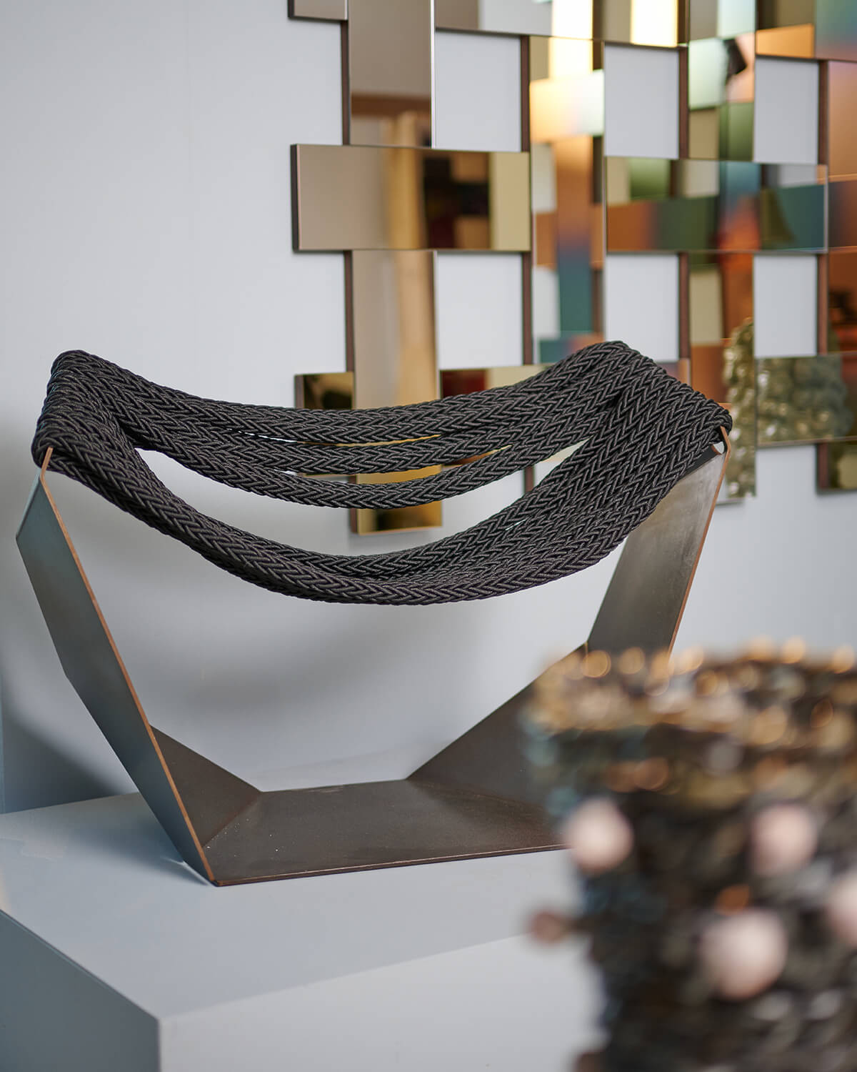 Loom Loafer Chair in Steel and Rope