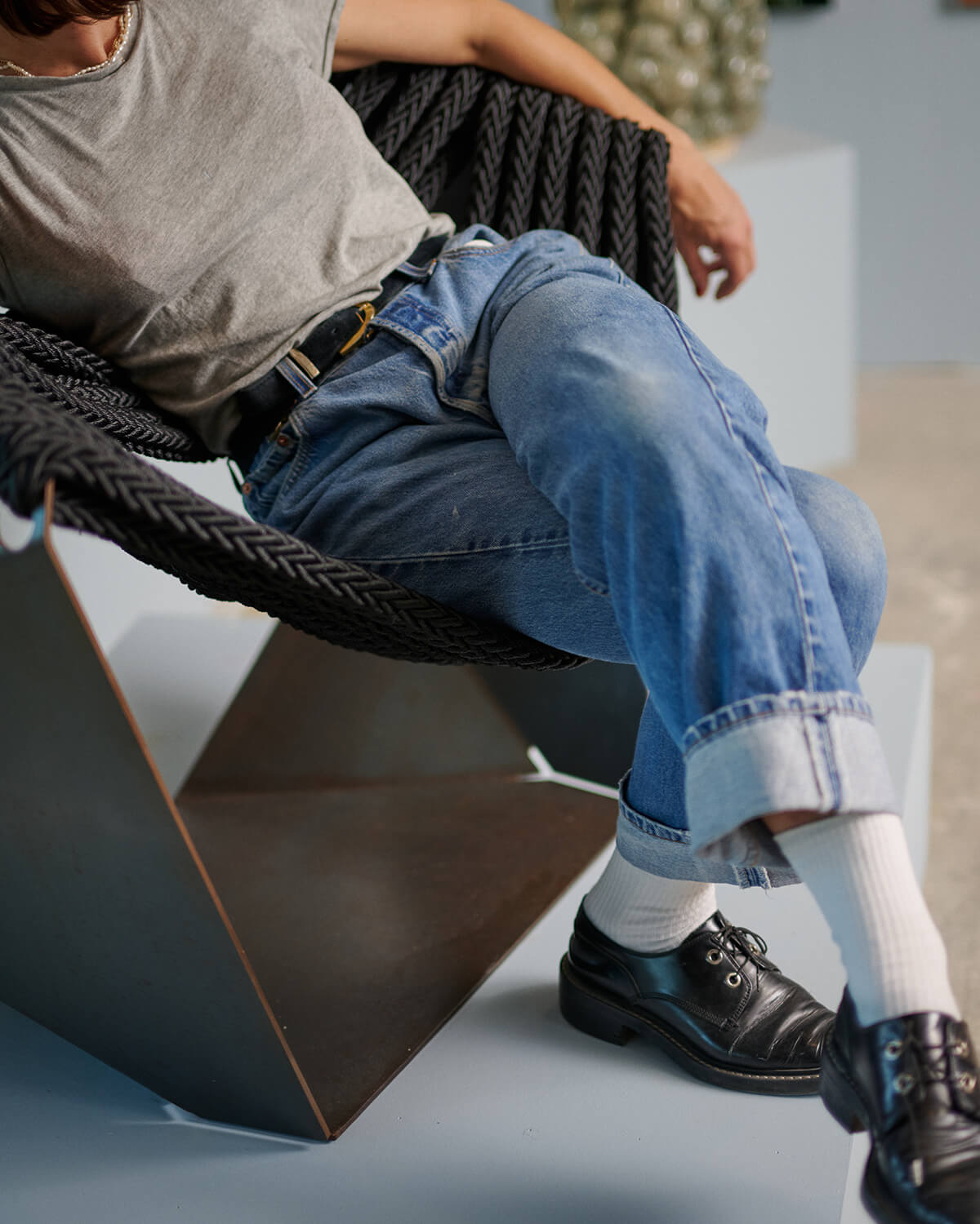 Loom Loafer Chair in Steel and Rope