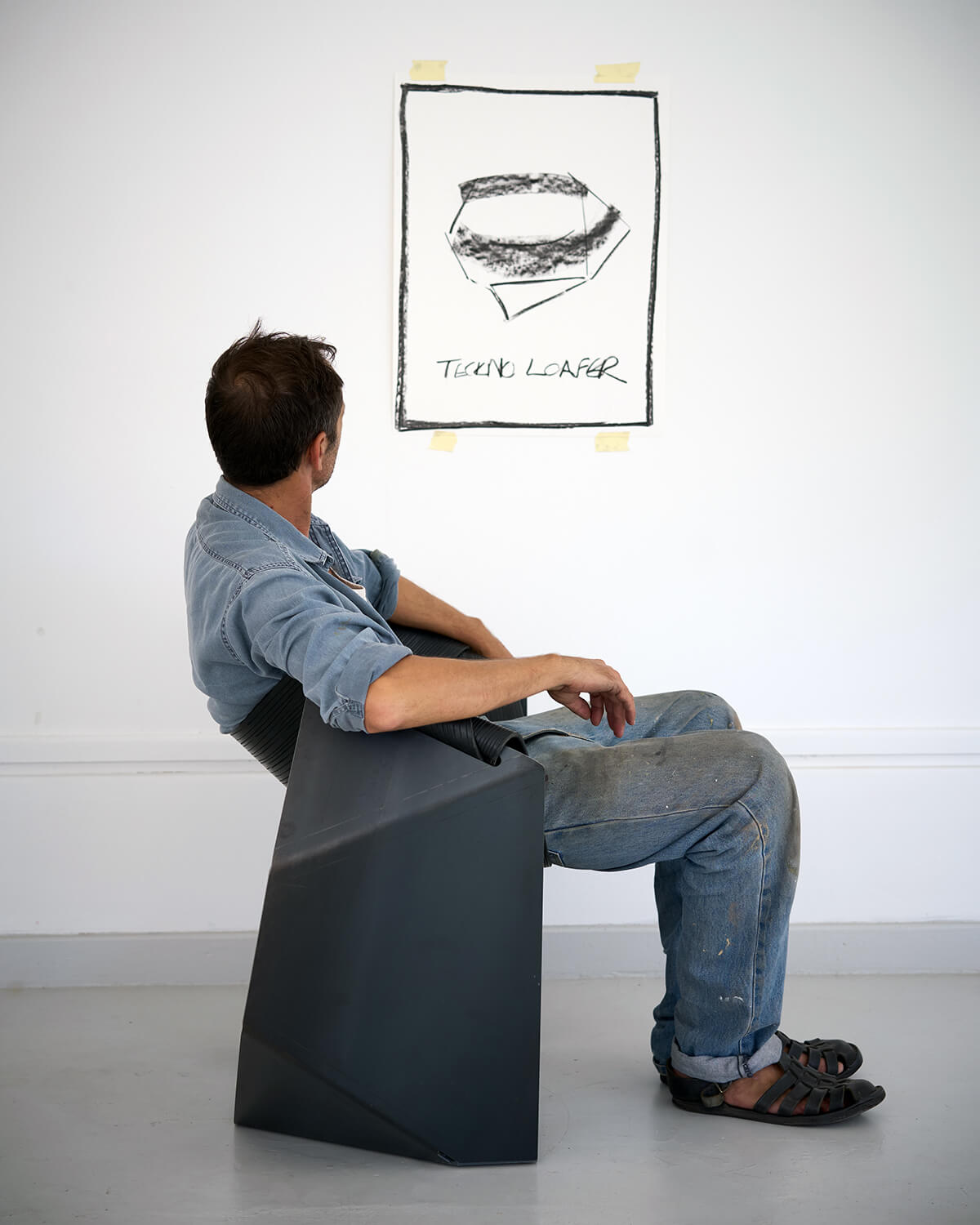 Techno Loafer Chair in Steel and Waxed Rubber