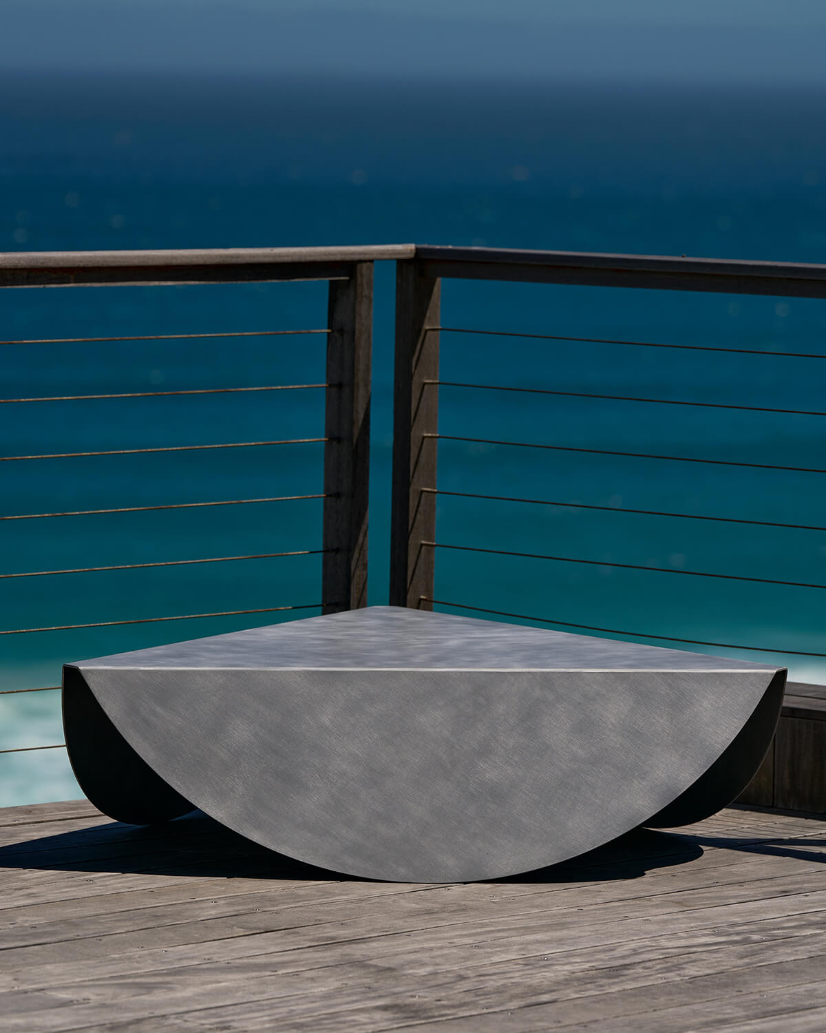 Samosa Table in Brushed Aluminum